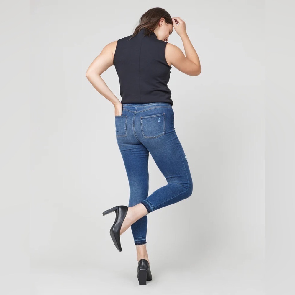 Spanx Distressed Ankle Skinny Jeans, Medium Wash